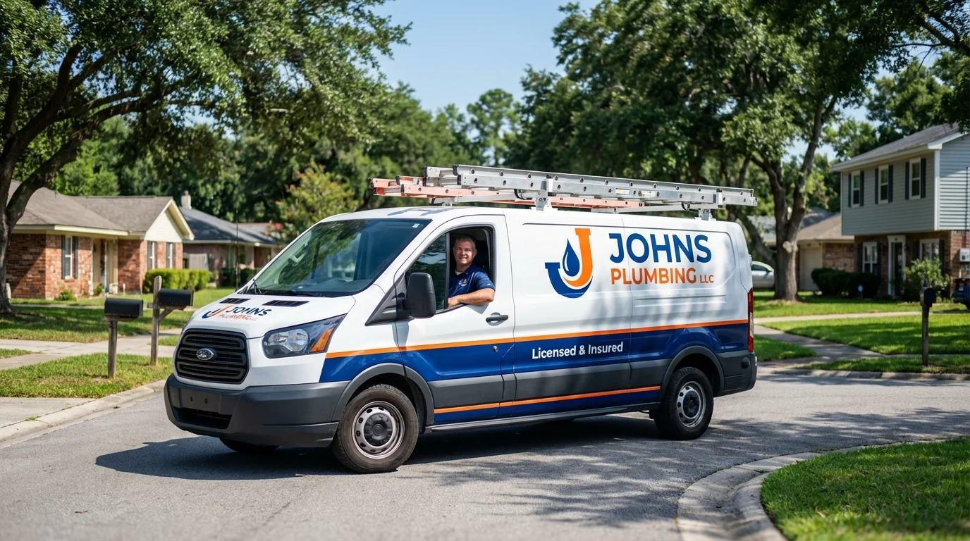 Johns Plumbing LLC service van in Antlers, OK