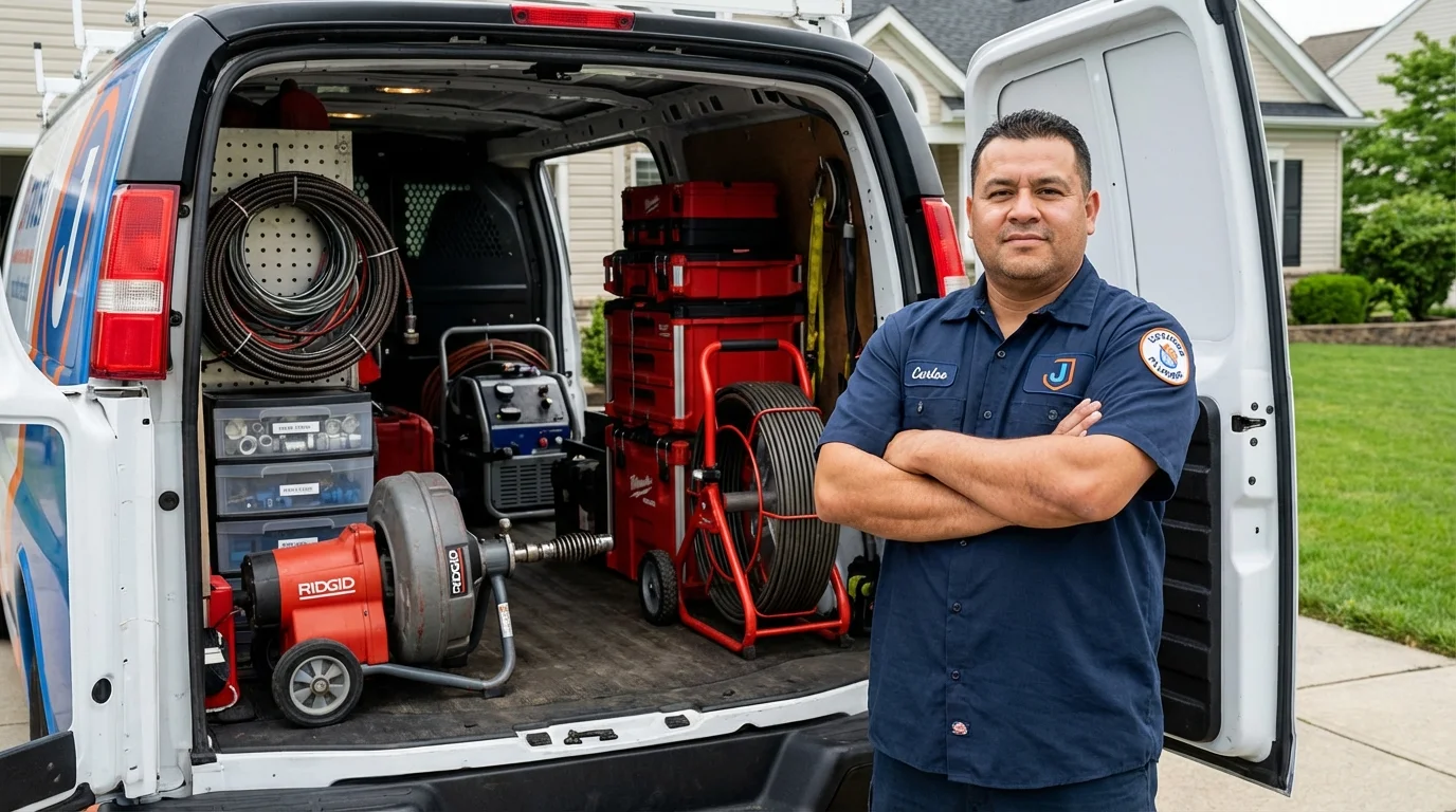 Professional drain cleaning equipment and Johns Plumbing LLC plumber in Antlers